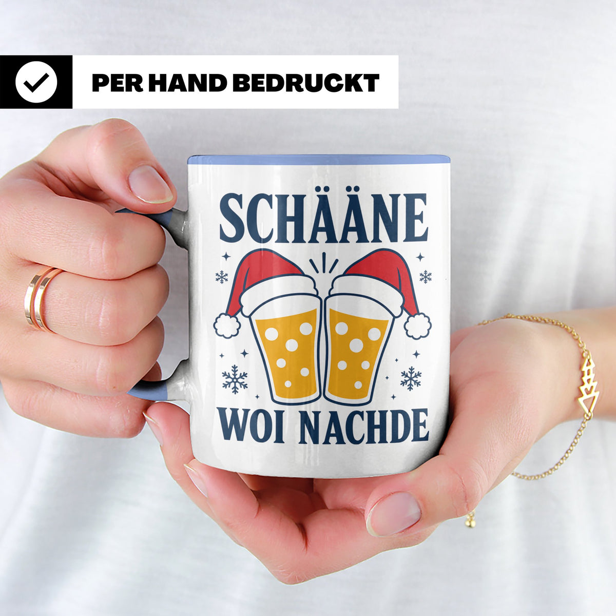 Schääne Woi Nachde Tasse Pfälzer Dialekt Weihnachten Bier Sp – Blau [farbe:blau]