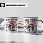 Pew Pew Maddafakas Tasse Katze mit Pistole | Lustiges Gesche – Blau [farbe:blau]