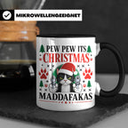 Pew Pew Maddafakas Tasse Katze mit Pistole | Lustiges Gesche – Schwarz [farbe:schwarz]
