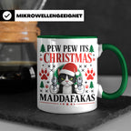 Pew Pew Maddafakas Tasse Katze mit Pistole | Lustiges Gesche – Grün [farbe:grün]
