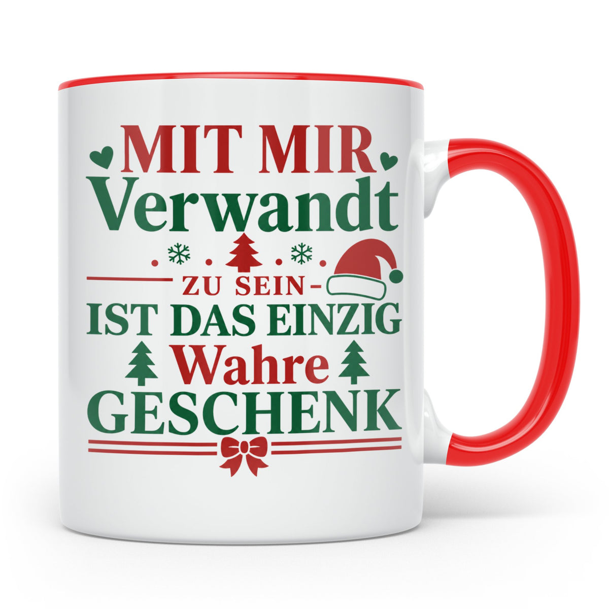 Mit mir verwandt Tasse, lustiges Geschenkidee für Familie, w – Rot [farbe:rot]