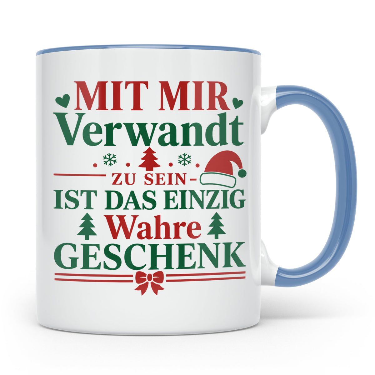 Mit mir verwandt Tasse, lustiges Geschenkidee für Familie, w – Blau [farbe:blau]