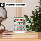 Mit mir verwandt Tasse, lustiges Geschenkidee für Familie, w – Grün [farbe:grün]