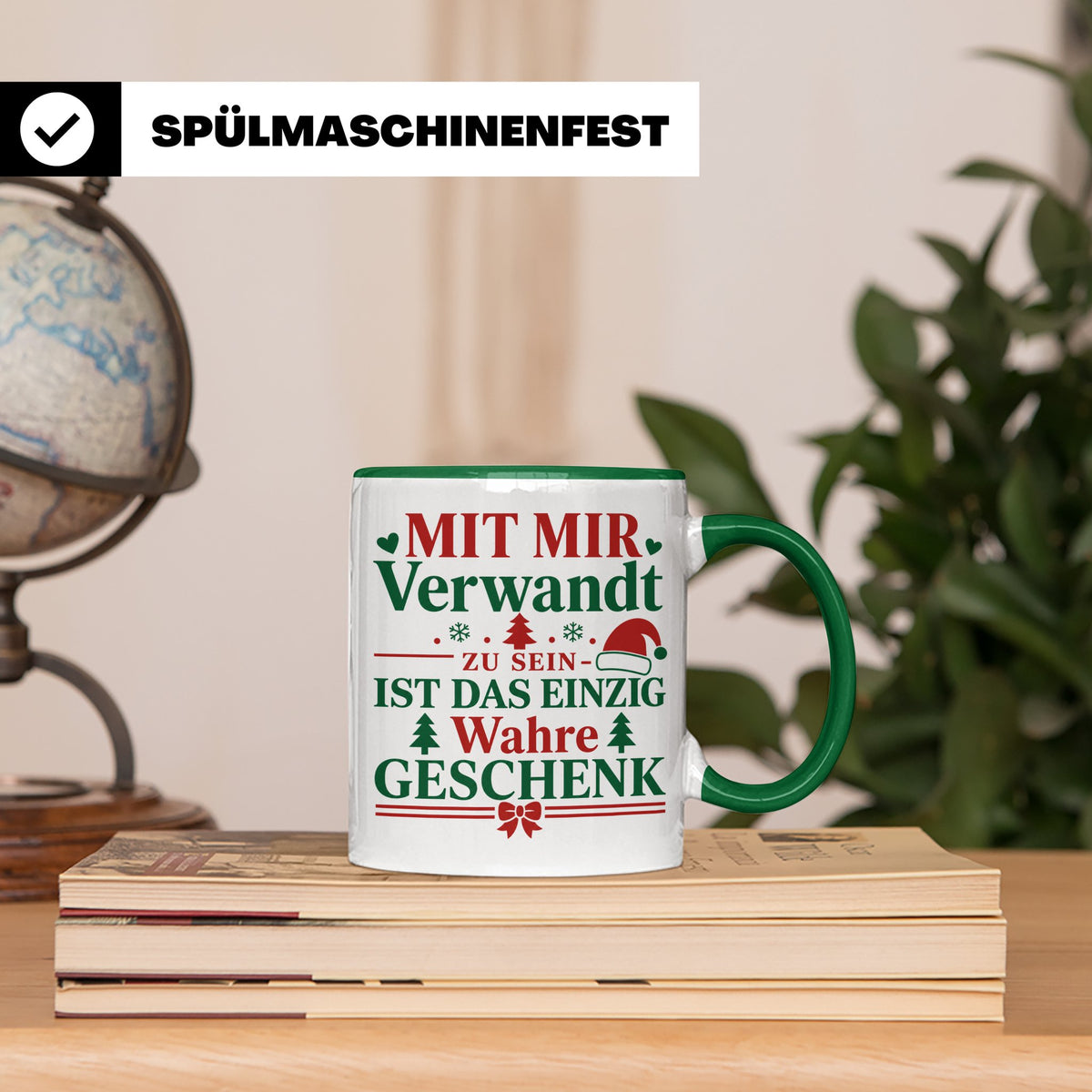 Mit mir verwandt Tasse, lustiges Geschenkidee für Familie, w – Grün [farbe:grün]