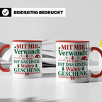 Mit mir verwandt Tasse, lustiges Geschenkidee für Familie, w – Rot [farbe:rot]