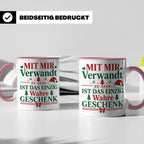 Mit mir verwandt Tasse, lustiges Geschenkidee für Familie, w – Rosa [farbe:rosa]