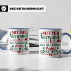 Mit mir verwandt Tasse, lustiges Geschenkidee für Familie, w – Blau [farbe:blau]