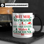 Mit mir verwandt Tasse, lustiges Geschenkidee für Familie, w – Schwarz [farbe:schwarz]