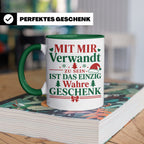 Mit mir verwandt Tasse, lustiges Geschenkidee für Familie, w – Grün [farbe:grün]