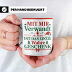 Mit mir verwandt Tasse, lustiges Geschenkidee für Familie, w – Rot [farbe:rot]