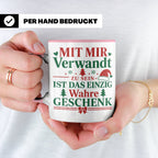Mit mir verwandt Tasse, lustiges Geschenkidee für Familie, w – Rosa [farbe:rosa]