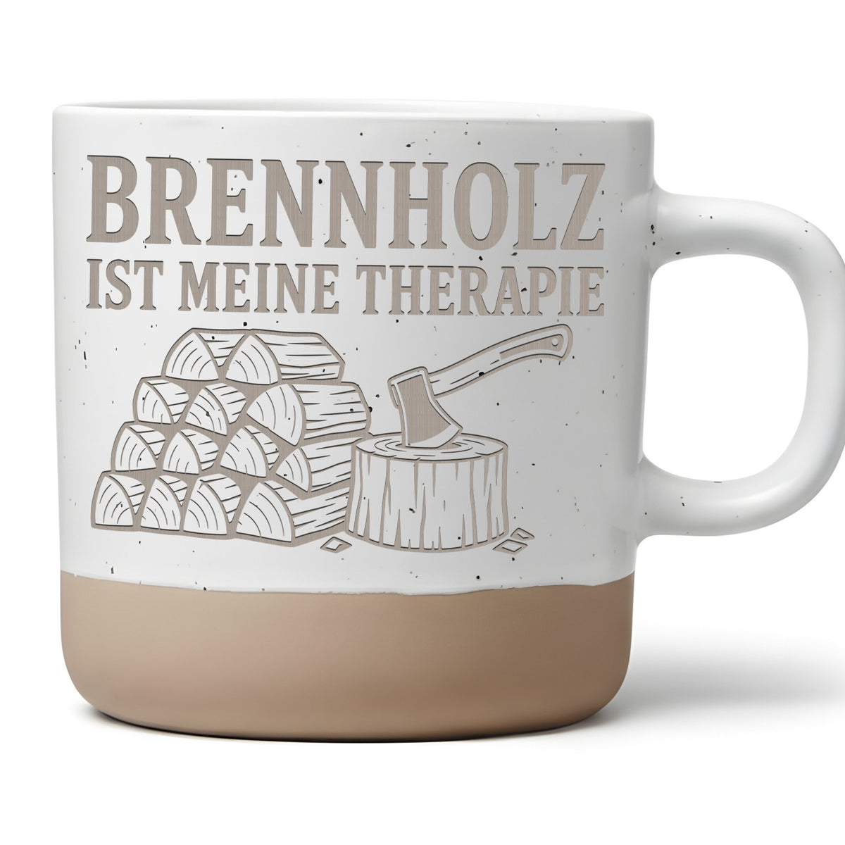 Brennholz ist meine Therapie Tasse - Geschenk für Holzmacher, Kaminbes – Bild 1