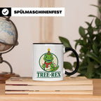 Tree-Rex Tasse lustig Dino Weihnachten, Dinosaurier mit Lich – Schwarz [farbe:schwarz]