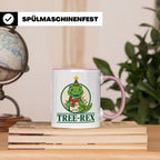 Tree-Rex Tasse lustig Dino Weihnachten, Dinosaurier mit Lich – Rosa [farbe:rosa]