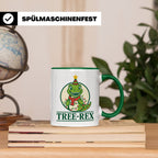 Tree-Rex Tasse lustig Dino Weihnachten, Dinosaurier mit Lich – Grün [farbe:grün]