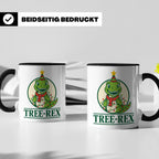 Tree-Rex Tasse lustig Dino Weihnachten, Dinosaurier mit Lich – Schwarz [farbe:schwarz]