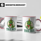 Tree-Rex Tasse lustig Dino Weihnachten, Dinosaurier mit Lich – Rosa [farbe:rosa]