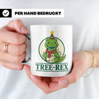 Tree-Rex Tasse lustig Dino Weihnachten, Dinosaurier mit Lich – Weiß [farbe:weiß]