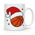 Basketball Weihnachts Tasse mit Weihnachtsmütze, lustiges Ge – Weiß [farbe:weiß]
