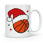 Basketball Weihnachts Tasse mit Weihnachtsmütze, lustiges Ge – Weiß [farbe:weiß]
