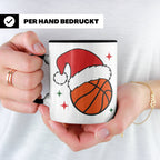 Basketball Weihnachts Tasse mit Weihnachtsmütze, lustiges Ge – Schwarz [farbe:schwarz]