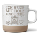 Ich heize mit Holz und Liebe Tasse - Kaminofen Geschenk für Kaminbesit – Bild 1