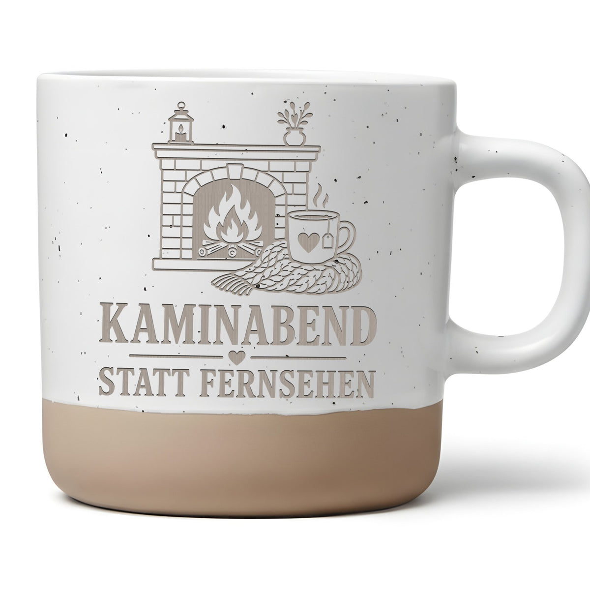 Kaminabend statt Fernsehen Tasse - Gemütliches Geschenk für Mama, Oma  – Bild 1