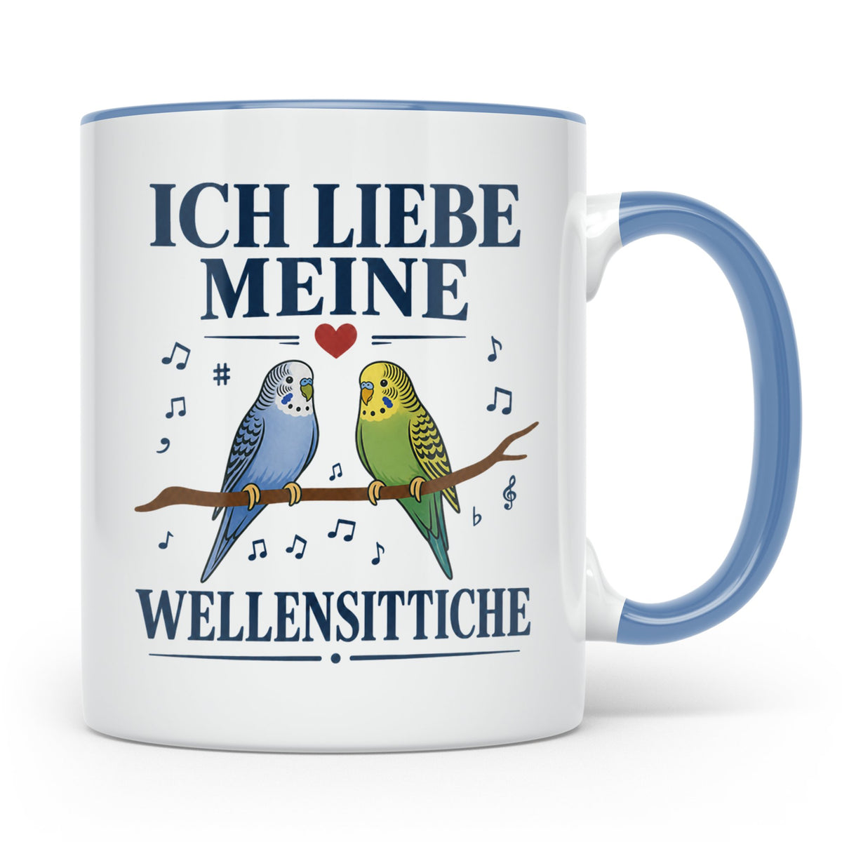 Wellensittich Tasse mit Spruch 'Ich liebe meine Wellensittic – Blau [farbe:blau]