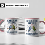 Wellensittich Tasse mit Spruch 'Ich liebe meine Wellensittic – Rosa [farbe:rosa]