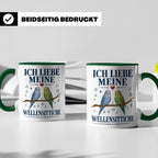 Wellensittich Tasse mit Spruch 'Ich liebe meine Wellensittic – Grün [farbe:grün]