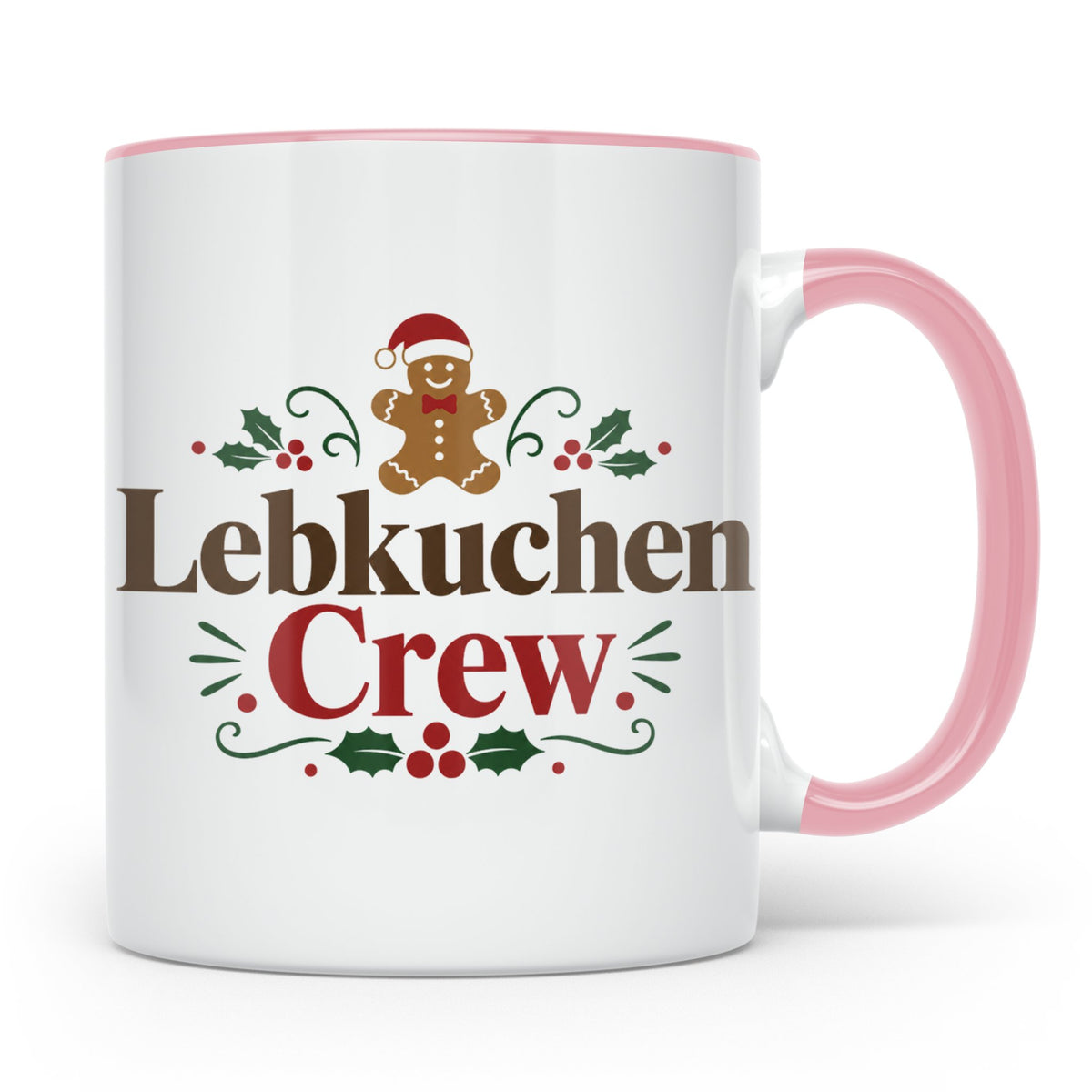 Lebkuchen Crew Tasse für die ganze Familie lustiger Kaffeebe – Rosa [farbe:rosa]
