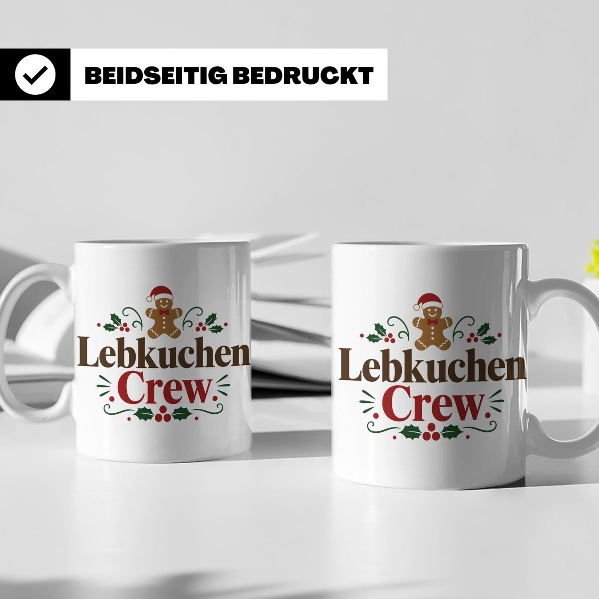 Lebkuchen Crew Tasse für die ganze Familie lustiger Kaffeebe – Weiß [farbe:weiß]