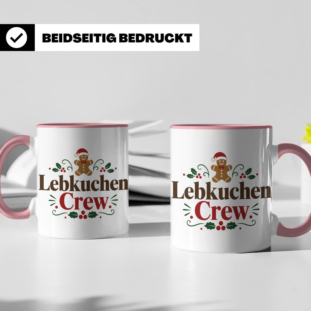 Lebkuchen Crew Tasse für die ganze Familie lustiger Kaffeebe – Rosa [farbe:rosa]