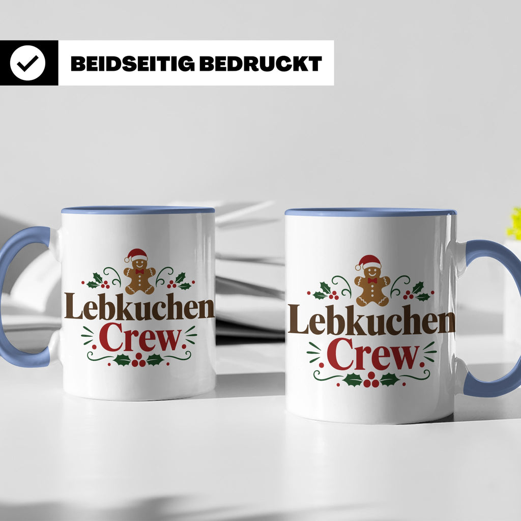 Lebkuchen Crew Tasse für die ganze Familie lustiger Kaffeebe – Blau [farbe:blau]