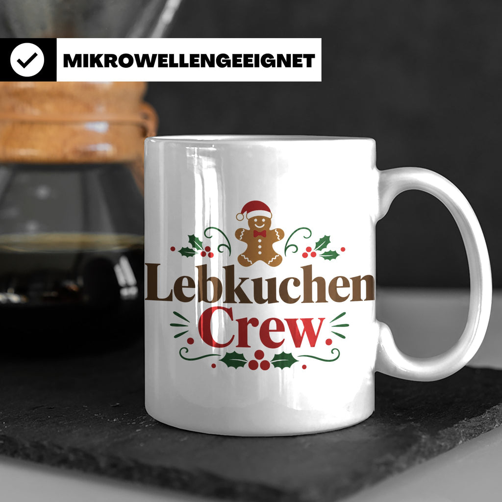 Lebkuchen Crew Tasse für die ganze Familie lustiger Kaffeebe – Weiß [farbe:weiß]
