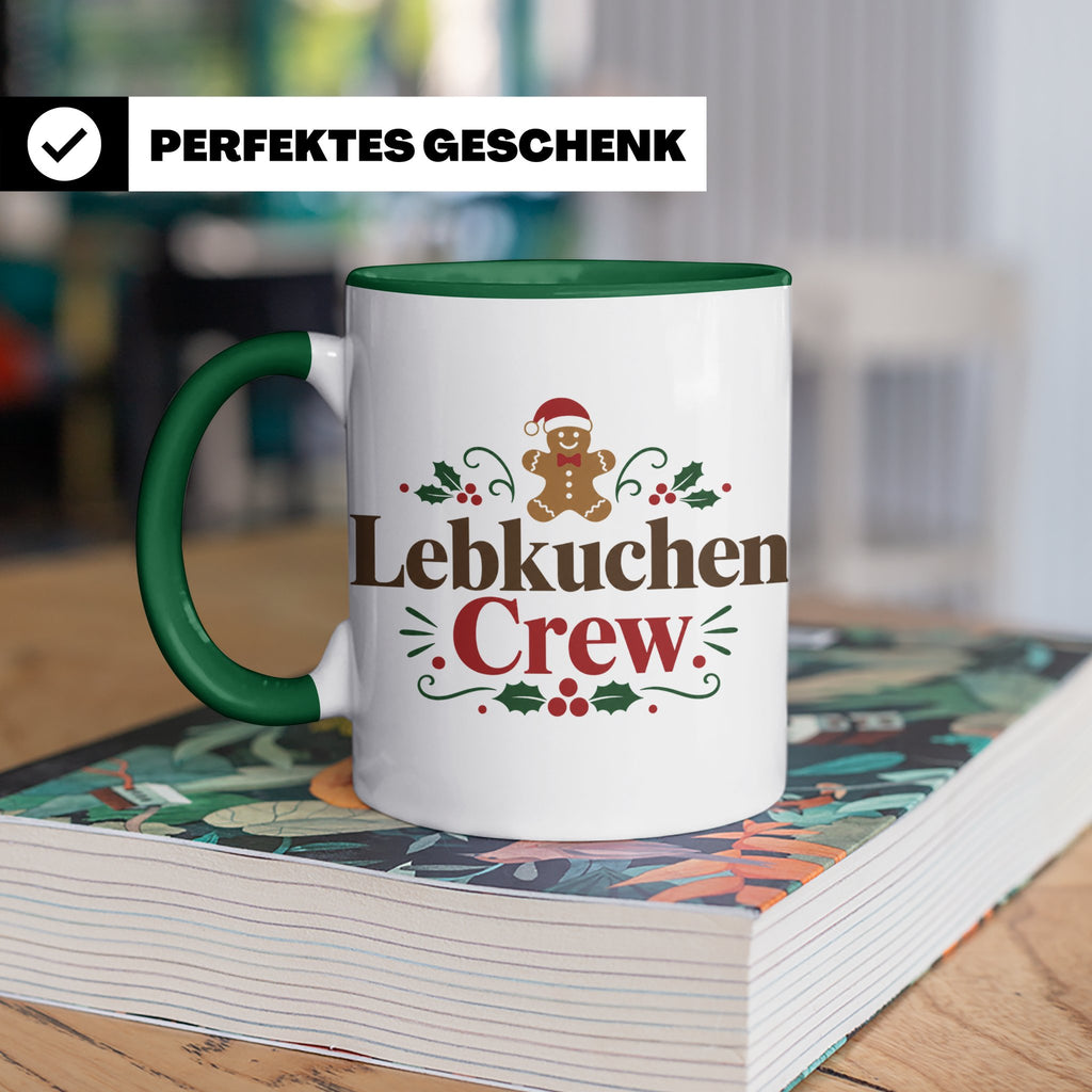 Lebkuchen Crew Tasse für die ganze Familie lustiger Kaffeebe – Grün [farbe:grün]