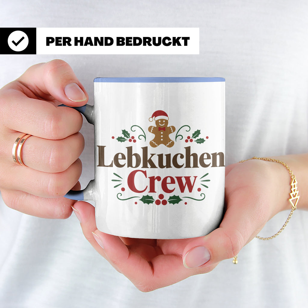 Lebkuchen Crew Tasse für die ganze Familie lustiger Kaffeebe – Blau [farbe:blau]