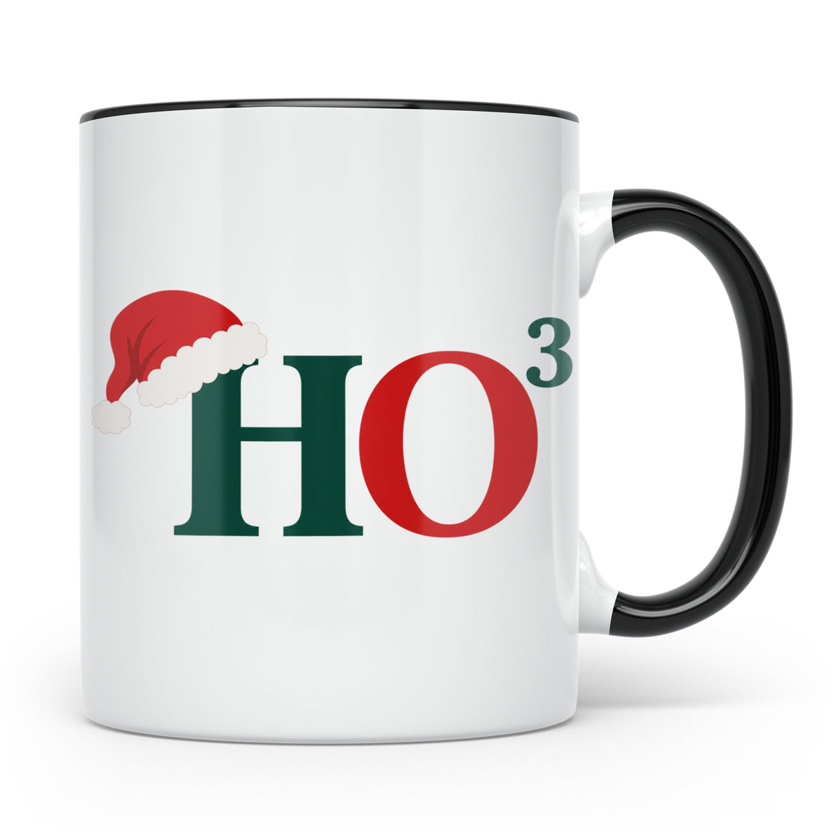 Lustige Weihnachtstasse HO Hoch 3 Spruch Kaffeetasse für Mat – Schwarz [farbe:schwarz]