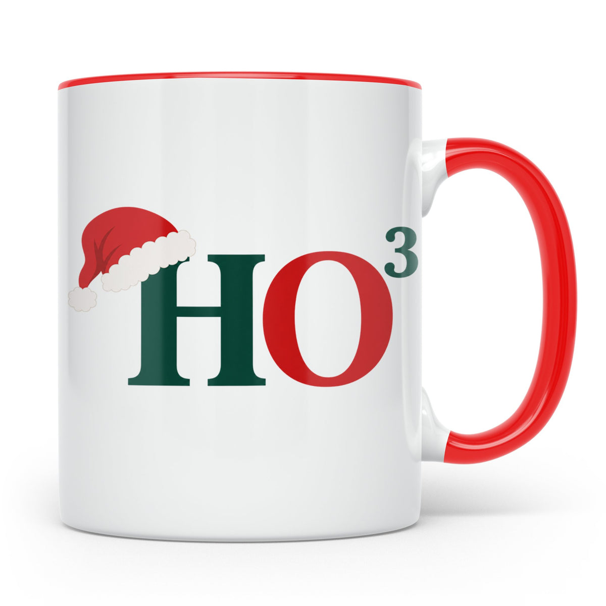 Lustige Weihnachtstasse HO Hoch 3 Spruch Kaffeetasse für Mat – Rot [farbe:rot]