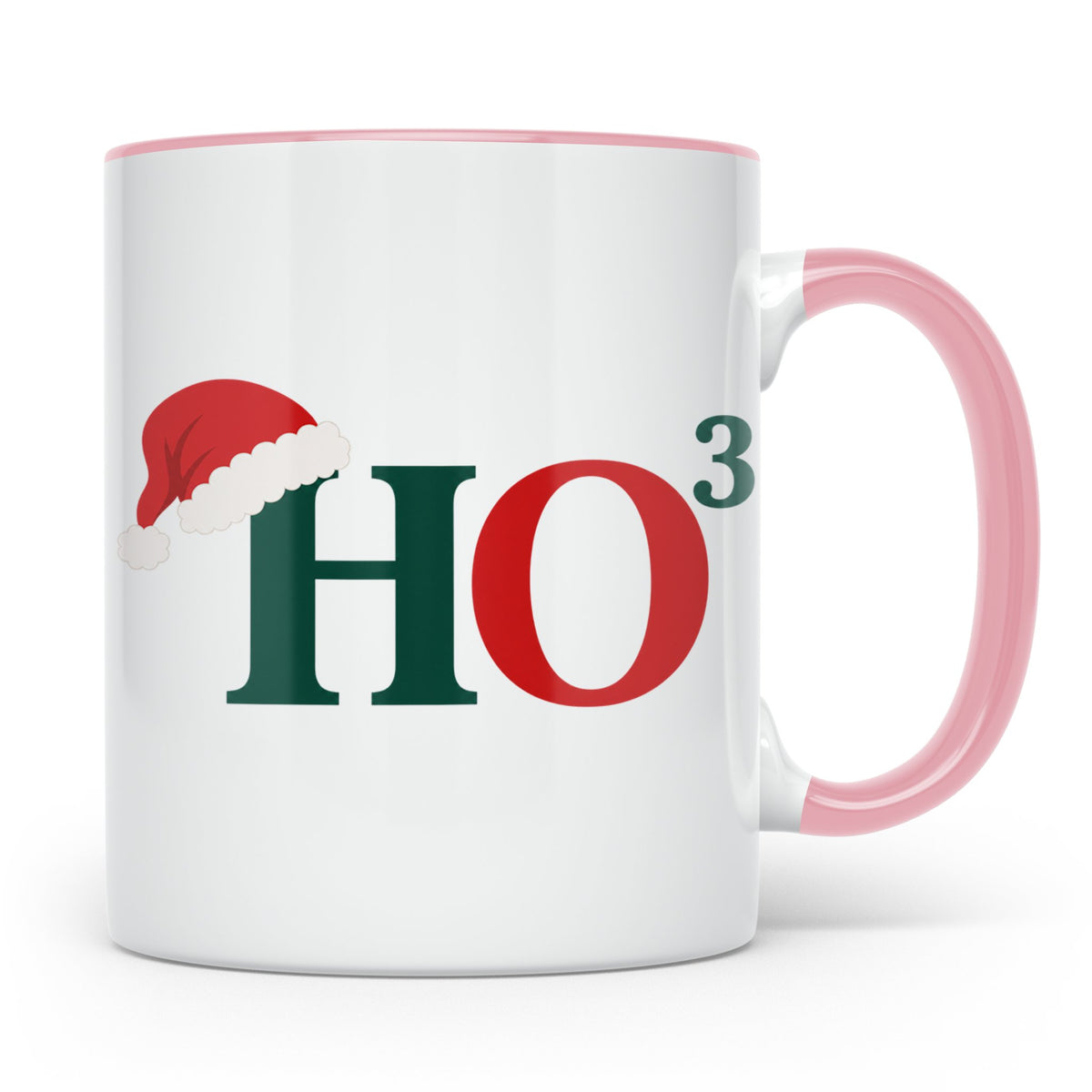 Lustige Weihnachtstasse HO Hoch 3 Spruch Kaffeetasse für Mat – Rosa [farbe:rosa]