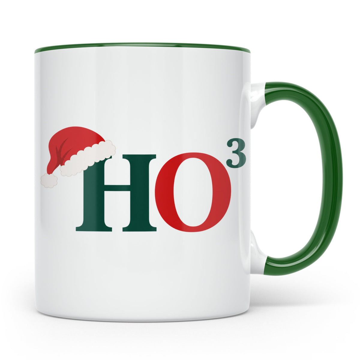 Lustige Weihnachtstasse HO Hoch 3 Spruch Kaffeetasse für Mat – Grün [farbe:grün]