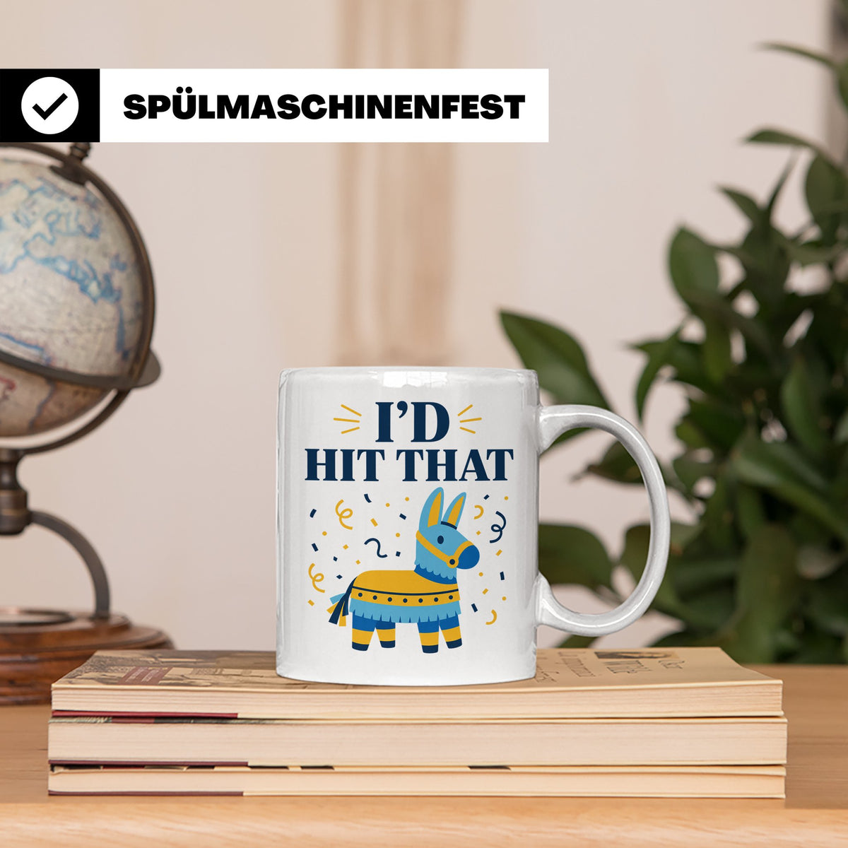 Lustige Piñata Tasse I'd Hit That Spruch, Witzige Fiesta Par – Weiß [farbe:weiß]