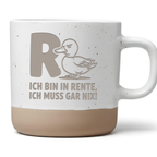 Lustige Tasse zur Rente Grumpy Ente Kaffeetasse Ruhestand Geschenk für Rentner Rentenbeginn Becher Ich bin in Rente ich muss gar nix Humor