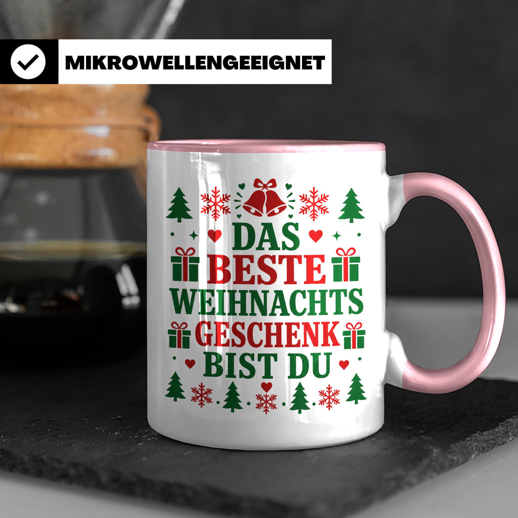 Das beste Geschenk bist du Tasse für Partner Freundin Eheman – Rosa [farbe:rosa]