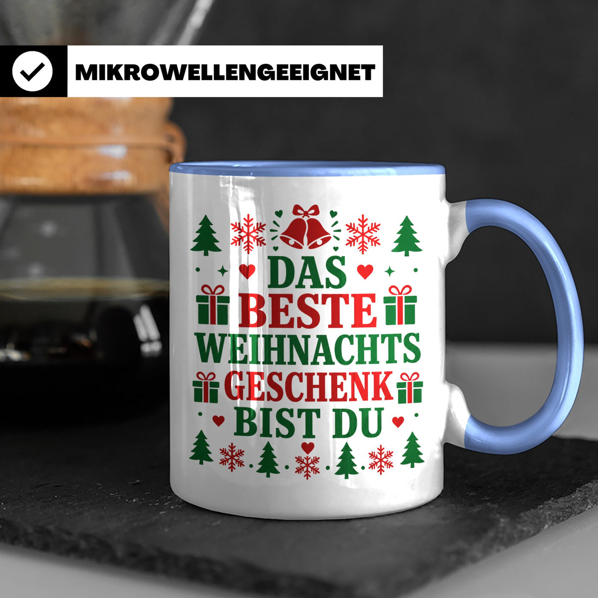 Das beste Geschenk bist du Tasse für Partner Freundin Eheman – Blau [farbe:blau]