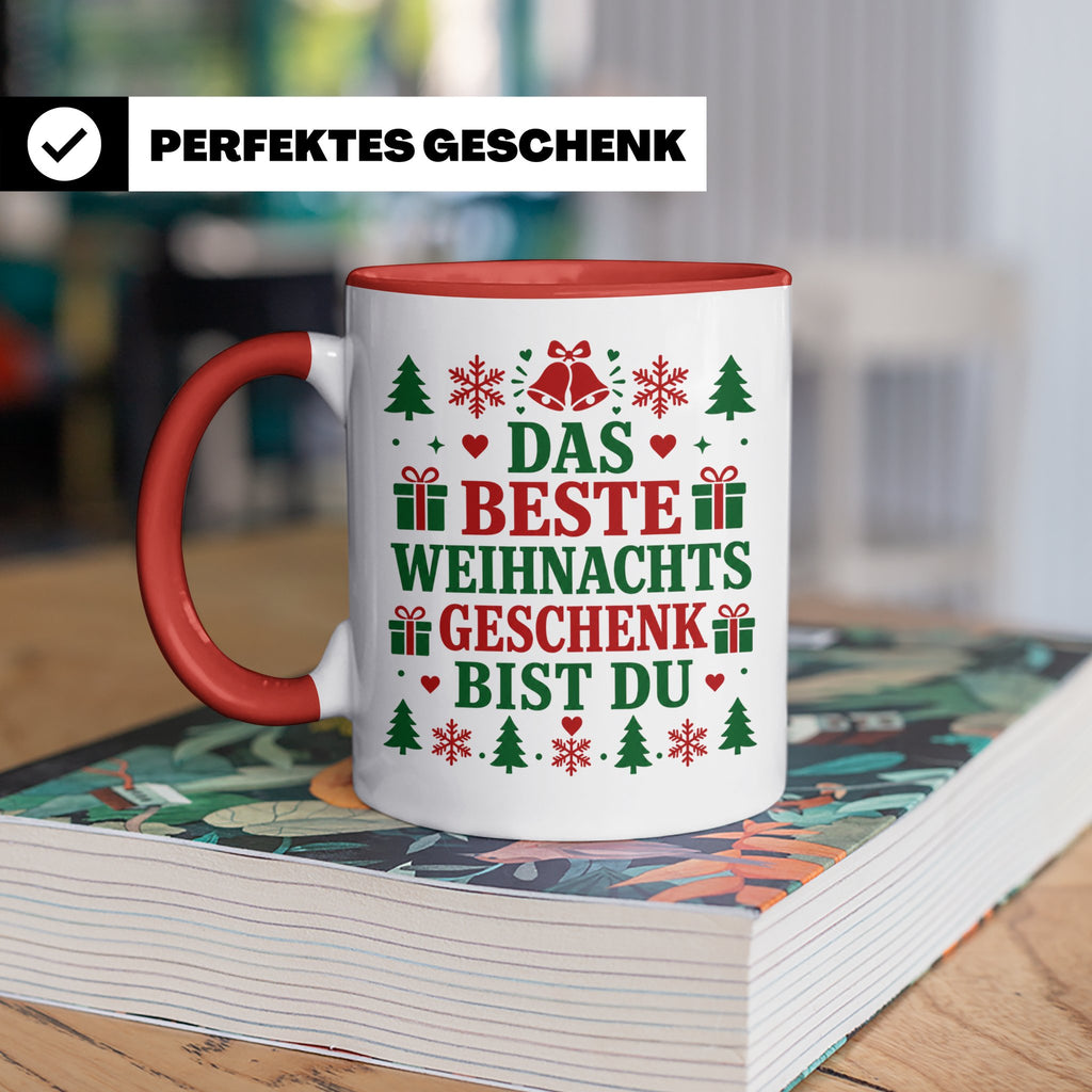 Das beste Geschenk bist du Tasse für Partner Freundin Eheman – Rot [farbe:rot]