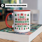 Das beste Geschenk bist du Tasse für Partner Freundin Eheman – Rot [farbe:rot]