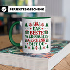 Das beste Geschenk bist du Tasse für Partner Freundin Eheman – Grün [farbe:grün]