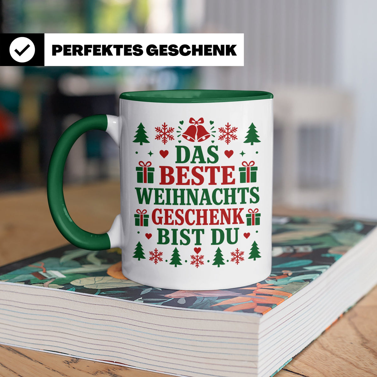 Das beste Geschenk bist du Tasse für Partner Freundin Eheman – Grün [farbe:grün]