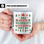 Das beste Geschenk bist du Tasse für Partner Freundin Eheman – Blau [farbe:blau]